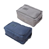 Maxbell 2pcs Household Travel Outdoor Shoe Pouch Organizer Nylon Bag Gray Dark Blue
