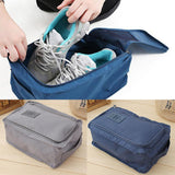 Maxbell 2pcs Household Travel Outdoor Shoe Pouch Organizer Nylon Bag Gray Dark Blue