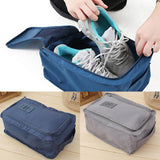 Maxbell 2pcs Household Travel Outdoor Shoe Pouch Organizer Nylon Bag Gray Dark Blue