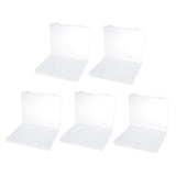 Maxbell 5 Pcs 56 Grids Clear Storage Box Jewelry Nail Art Beads Pills Mini Item Case