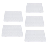 Maxbell 5 Pcs 56 Grids Clear Storage Box Jewelry Nail Art Beads Pills Mini Item Case