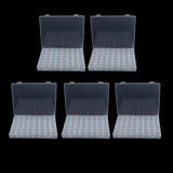 Maxbell 5 Pcs 56 Grids Clear Storage Box Jewelry Nail Art Beads Pills Mini Item Case