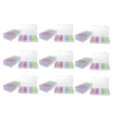 Maxbell 9 Pieces Clear Storage Box with 28 Grids Jewelry Nail Art Beads Mini Cases