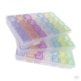 Maxbell 9 Pieces Clear Storage Box with 28 Grids Jewelry Nail Art Beads Mini Cases