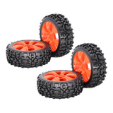 Maxbell 4x 1:8 RC Buggy Vehicle Model Spare Parts Rubber Tyre Fan Hub Wheel Orange