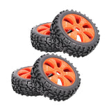 Maxbell 4x 1:8 RC Buggy Vehicle Model Spare Parts Rubber Tyre Fan Hub Wheel Orange