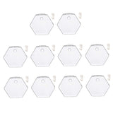 Maxbell 10xWall Mount Planter Glass Hydroponic Vase Plant Pot Terrarium Hexagon 13cm