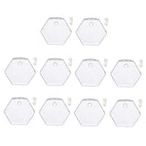 Maxbell 10xWall Mount Planter Glass Hydroponic Vase Plant Pot Terrarium Hexagon 13cm