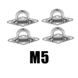 Maxbell 4Pcs 304 Stainless Steel Diamond Pad Eye Plate Durable for Wall Mount Hook
