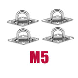 Maxbell 4Pcs 304 Stainless Steel Diamond Pad Eye Plate Durable for Wall Mount Hook