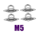 Maxbell 4Pcs 304 Stainless Steel Diamond Pad Eye Plate Durable for Wall Mount Hook