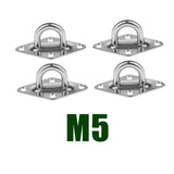 Maxbell 4Pcs 304 Stainless Steel Diamond Pad Eye Plate Durable for Wall Mount Hook