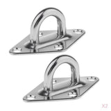 Maxbell 4Pcs 304 Stainless Steel Diamond Pad Eye Plate Durable for Wall Mount Hook