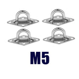 Maxbell 4Pcs 304 Stainless Steel Diamond Pad Eye Plate Durable for Wall Mount Hook