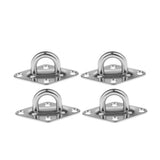 Maxbell 4Pcs 304 Stainless Steel Diamond Pad Eye Plate Durable for Wall Mount Hook