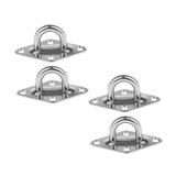 Maxbell 4Pcs 304 Stainless Steel Diamond Pad Eye Plate Durable for Wall Mount Hook