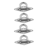Maxbell 4Pcs 304 Stainless Steel Diamond Pad Eye Plate Durable for Wall Mount Hook
