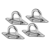 Maxbell 4Pcs 304 Stainless Steel Diamond Pad Eye Plate Durable for Wall Mount Hook
