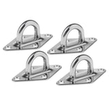 Maxbell 4Pcs 304 Stainless Steel Diamond Pad Eye Plate Durable for Wall Mount Hook