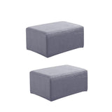 Maxbell 2xStretch Ottoman Pouf Cover Footrest Stool Slipcover Protector a Gray