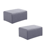 Maxbell 2xStretch Ottoman Pouf Cover Footrest Stool Slipcover Protector a Gray