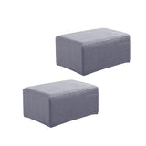 Maxbell 2xStretch Ottoman Pouf Cover Footrest Stool Slipcover Protector a Gray