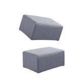 Maxbell 2xStretch Ottoman Pouf Cover Footrest Stool Slipcover Protector a Gray
