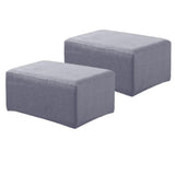 Maxbell 2xStretch Ottoman Pouf Cover Footrest Stool Slipcover Protector a Gray