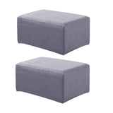 Maxbell 2xStretch Ottoman Pouf Cover Footrest Stool Slipcover Protector a Gray