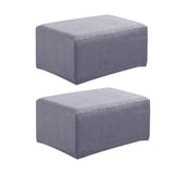 Maxbell 2xStretch Ottoman Pouf Cover Footrest Stool Slipcover Protector a Gray