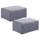 Maxbell 2xStretch Ottoman Pouf Cover Footrest Stool Slipcover Protector a Gray
