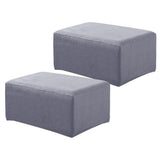 Maxbell 2xStretch Ottoman Pouf Cover Footrest Stool Slipcover Protector a Gray