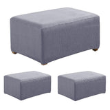 Maxbell 2xStretch Ottoman Pouf Cover Footrest Stool Slipcover Protector a Gray
