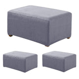 Maxbell 2xStretch Ottoman Pouf Cover Footrest Stool Slipcover Protector a Gray