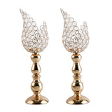 Maxbell 2x Petal Mosaic Candle Holder Table Candlestick Stand Home Decor 12x12x42cm