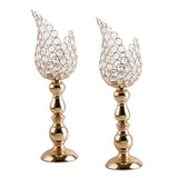 Maxbell 2x Petal Mosaic Candle Holder Table Candlestick Stand Home Decor 12x12x42cm