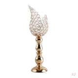Maxbell 2x Petal Mosaic Candle Holder Table Candlestick Stand Home Decor 12x12x42cm
