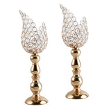 Maxbell 2x Petal Mosaic Candle Holder Table Candlestick Stand Home Decor 12x12x42cm