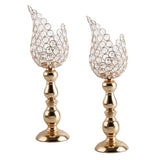 Maxbell 2x Petal Mosaic Candle Holder Table Candlestick Stand Home Decor 12x12x42cm
