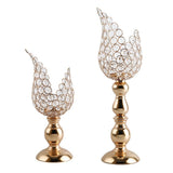 Maxbell 2x Petal Mosaic Candle Holder Table Candlestick Stand for Home Decor 2 sizes