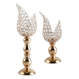 Maxbell 2x Petal Mosaic Candle Holder Table Candlestick Stand for Home Decor 2 sizes