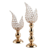 Maxbell 2x Petal Mosaic Candle Holder Table Candlestick Stand for Home Decor 2 sizes