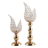 Maxbell 2x Petal Mosaic Candle Holder Table Candlestick Stand for Home Decor 2 sizes