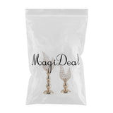 Maxbell 2x Petal Mosaic Candle Holder Table Candlestick Stand for Home Decor 2 sizes