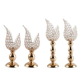 Maxbell 4x Petal Mosaic Candle Holder Table Candlestick Stand for Home Decor 2 sizes
