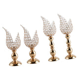 Maxbell 4x Petal Mosaic Candle Holder Table Candlestick Stand for Home Decor 2 sizes