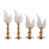 Maxbell 4x Petal Mosaic Candle Holder Table Candlestick Stand for Home Decor 2 sizes