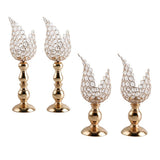 Maxbell 4x Petal Mosaic Candle Holder Table Candlestick Stand for Home Decor 2 sizes