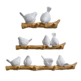 Maxbell 3pcs Resin Birds Figurine Wall Hooks Coat Rack Holder Clothes Wall Hanger