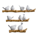 Maxbell 3pcs Resin Birds Figurine Wall Hooks Coat Rack Holder Clothes Wall Hanger